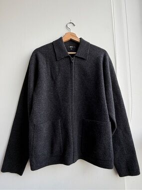 UNIQLO : C Knitted Full-Zip Jacket - 08 Dark Gray - Unisex S